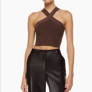 Babaton Sculpt Knit Criss Cross Cropped Tank